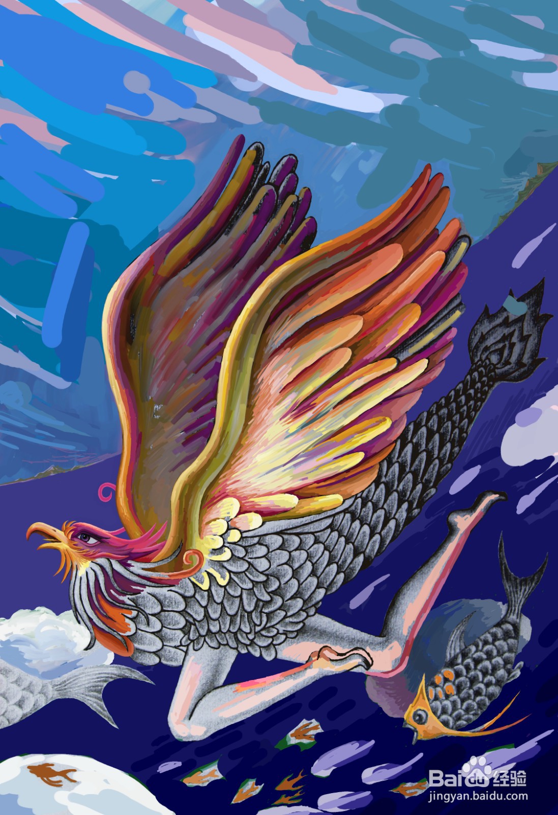 王疆原创CG插画《展翅翱翔》图片教程