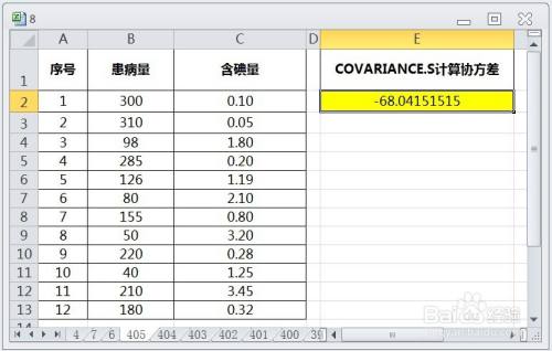EXCEL运用COVARIANCE.S计算协方差