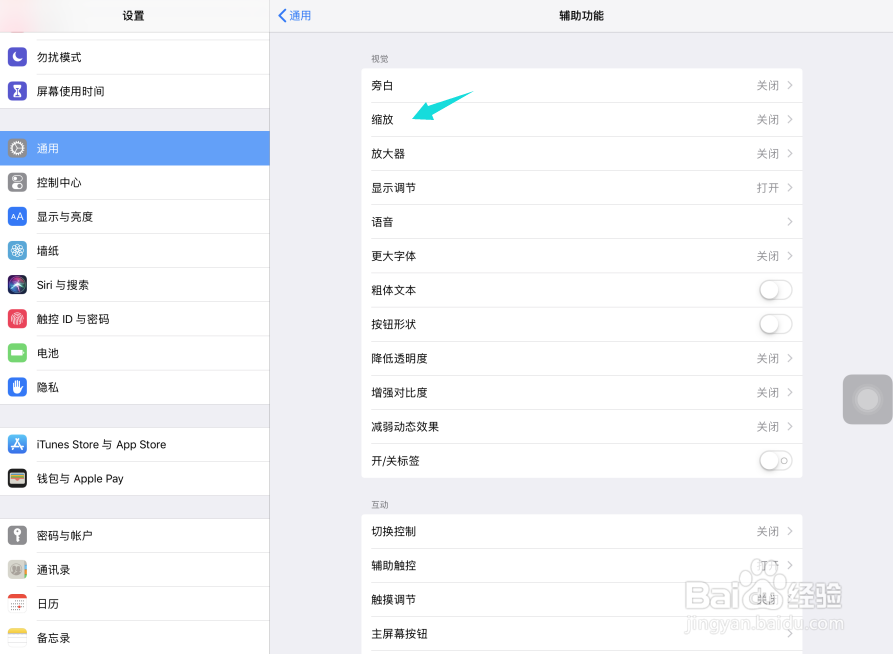 iPad Pro苹果平板电脑缩放怎样设置最高放大级别
