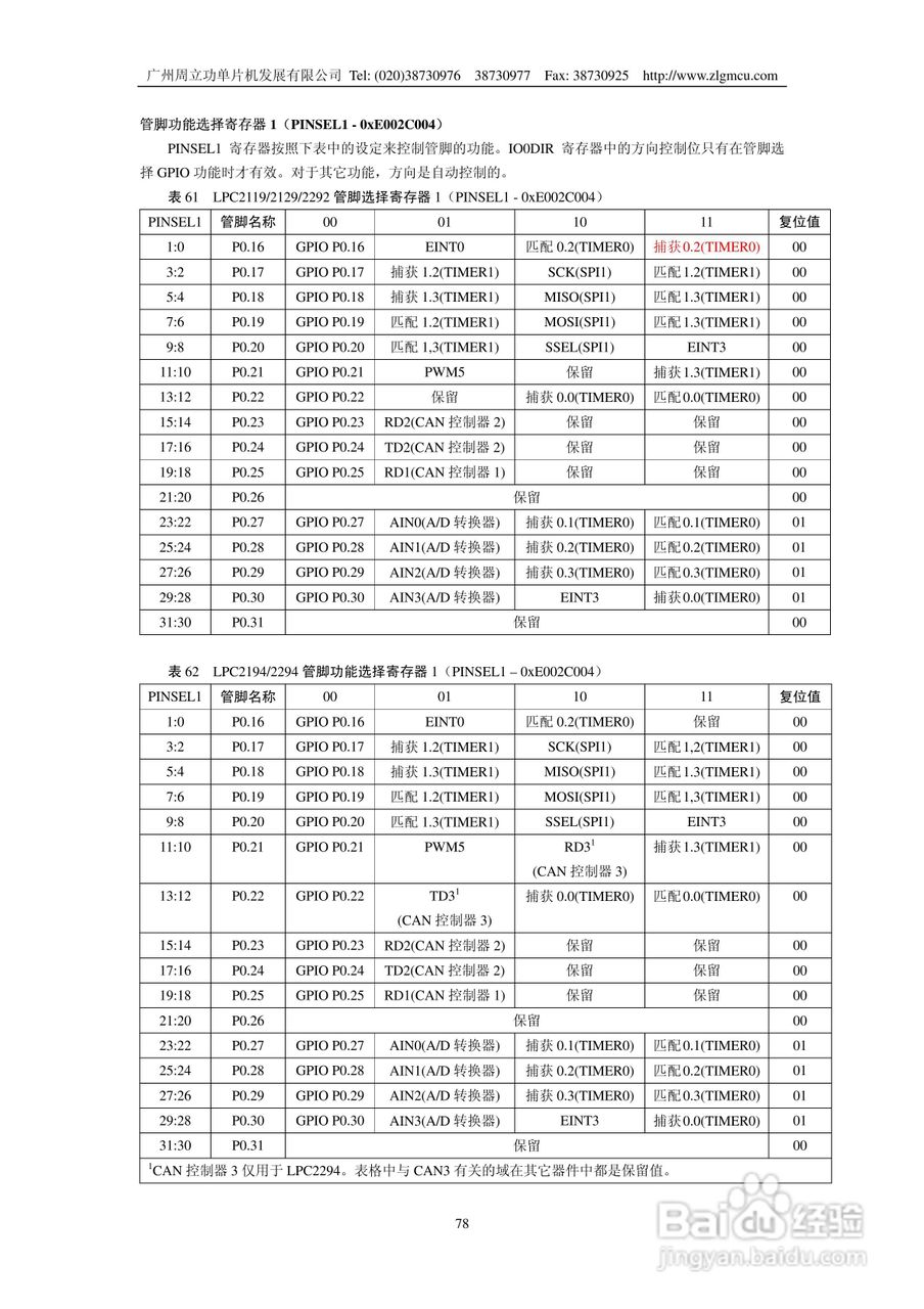 周立功LPC2119微控制器使用说明书:[8]