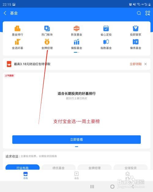 支付宝的金牌基金经理在哪里查看