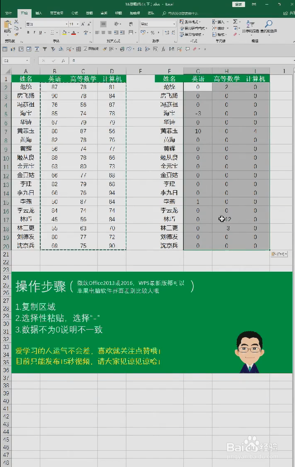 Excel数据对比小技巧