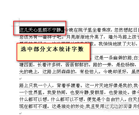 word文档中统计字数的方法