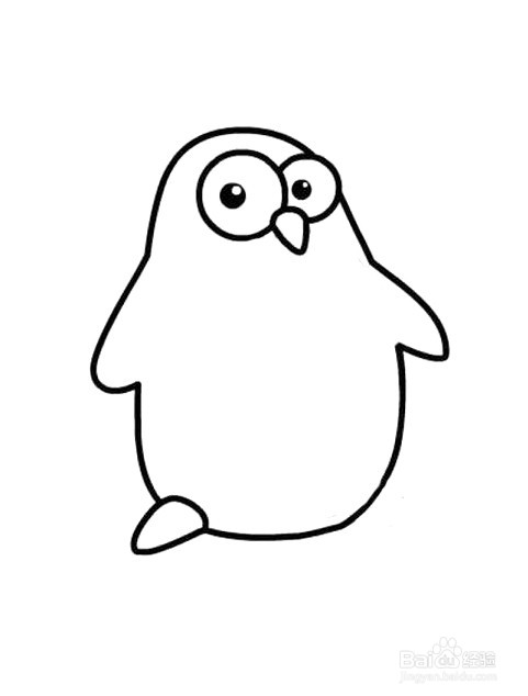 企鹅简笔画 分步画法
