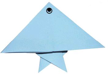 海蓝色热带鱼底折纸