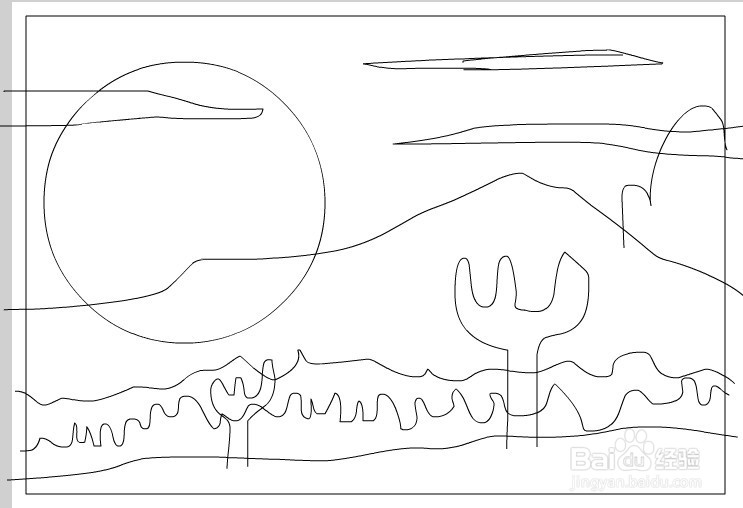 flash如何绘制日落的荒野背景