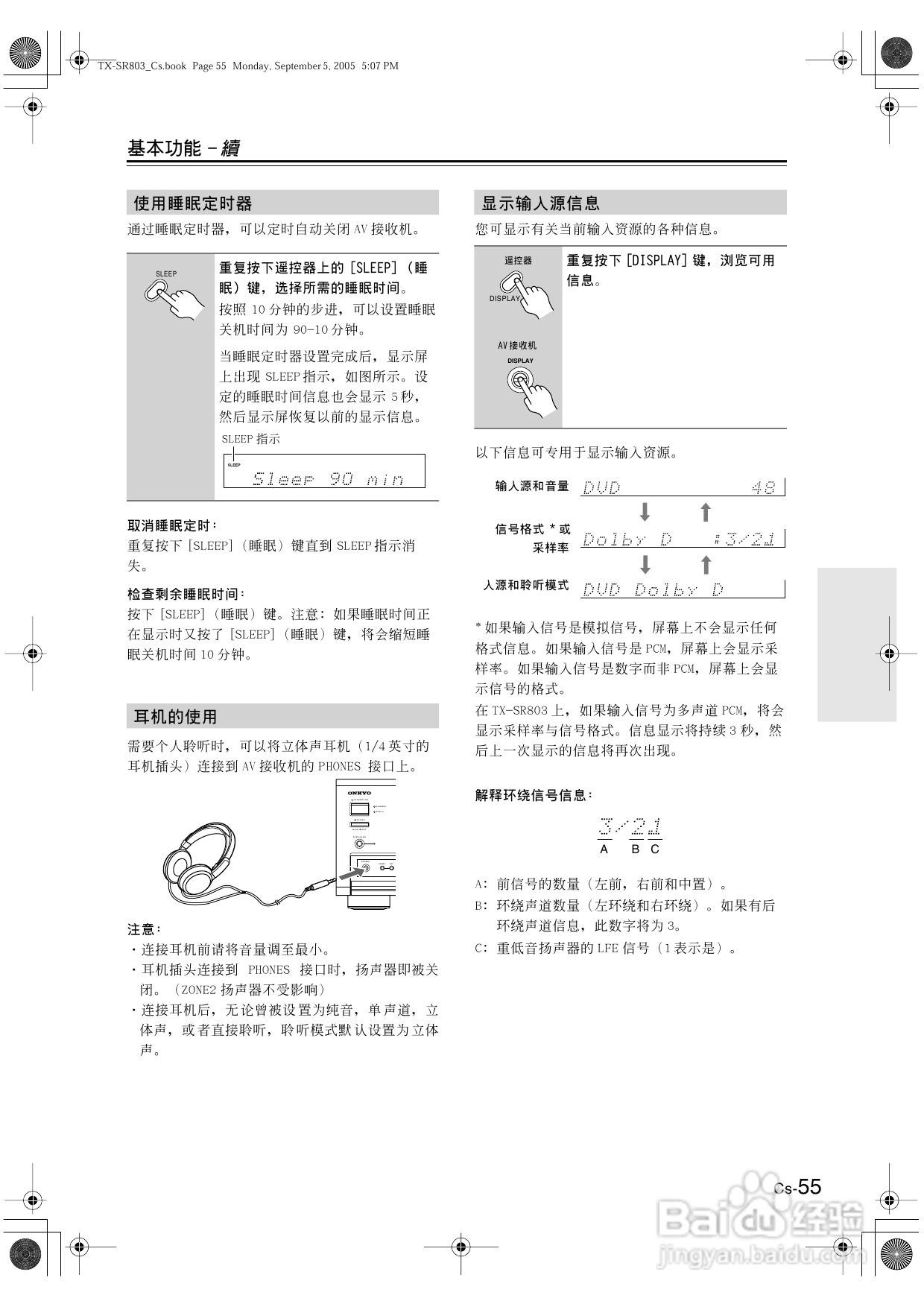 安桥AV接收机TX-SR8370型使用说明书:[3]