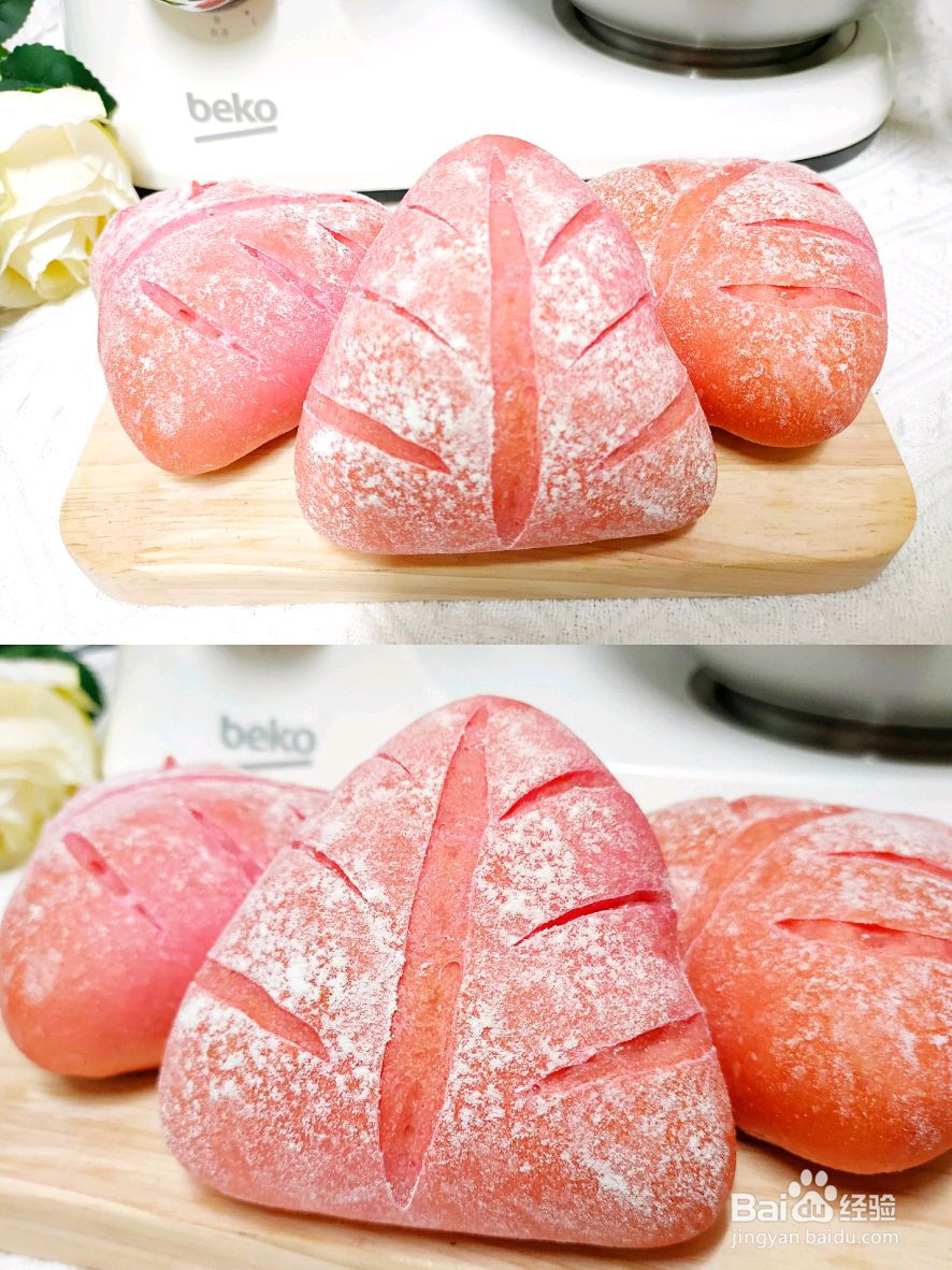 火龙果软欧包的做法