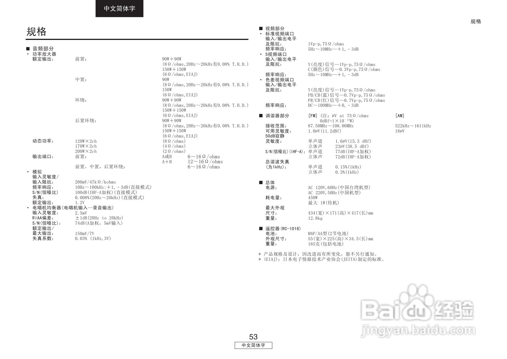 天龙AVR-2106型收音环绕扩音机说明书:[3]