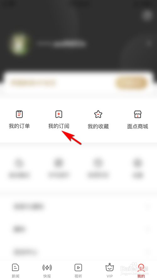 点击我的订阅的选项.