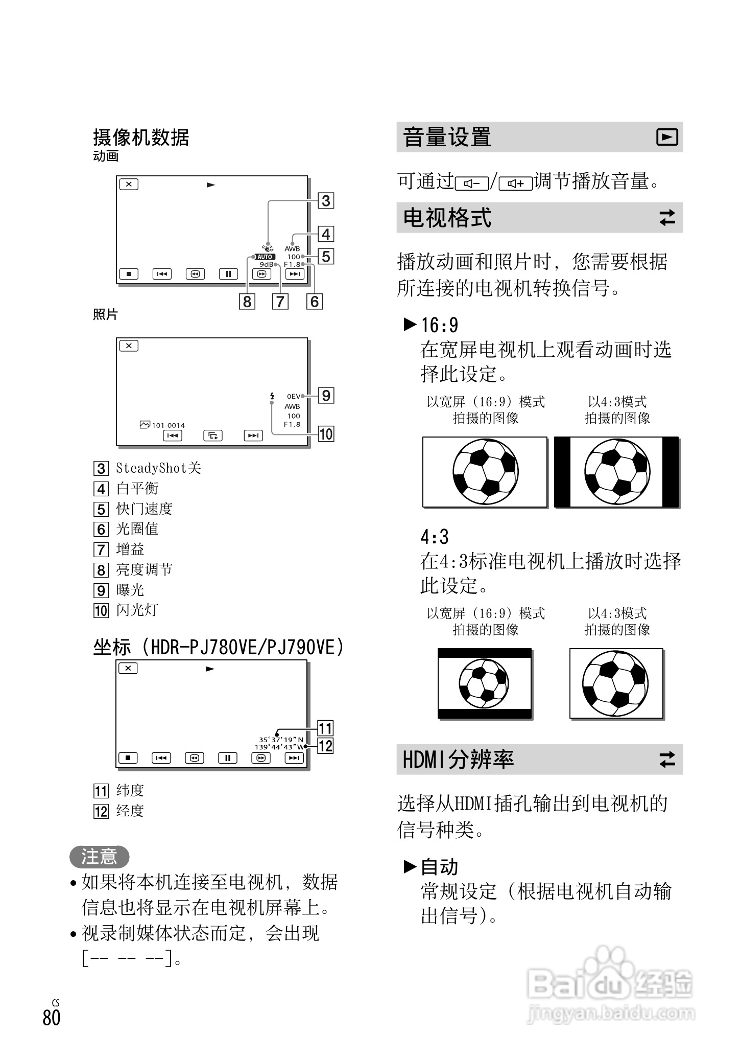 SONY索尼HDR-PJ790VE数码摄像机说明书:[8]
