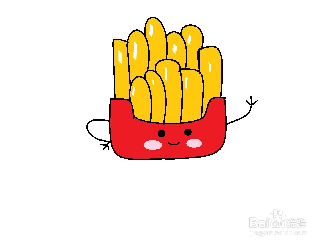 一盒薯条的简单画法