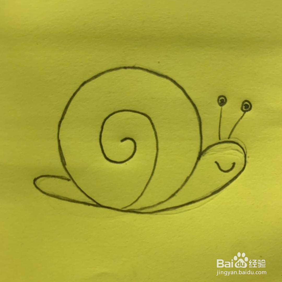 如何画小蜗牛