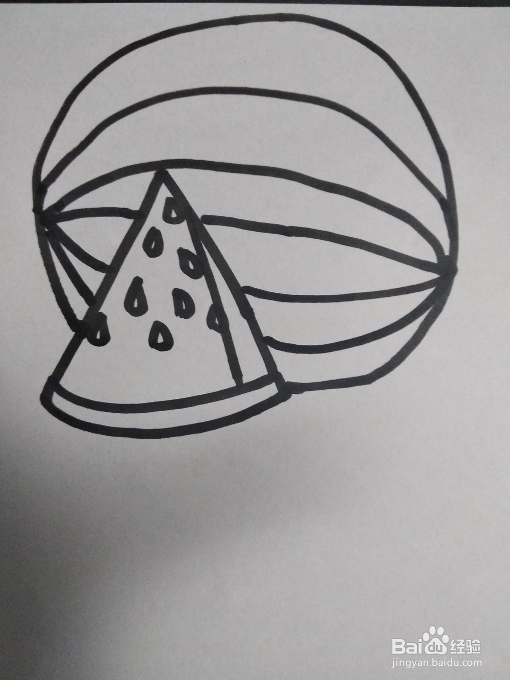 水果简笔画之西瓜简笔画怎么画