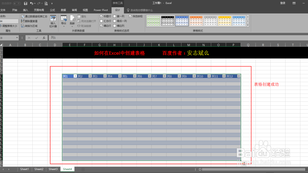 Excel中如何创建目视化表格