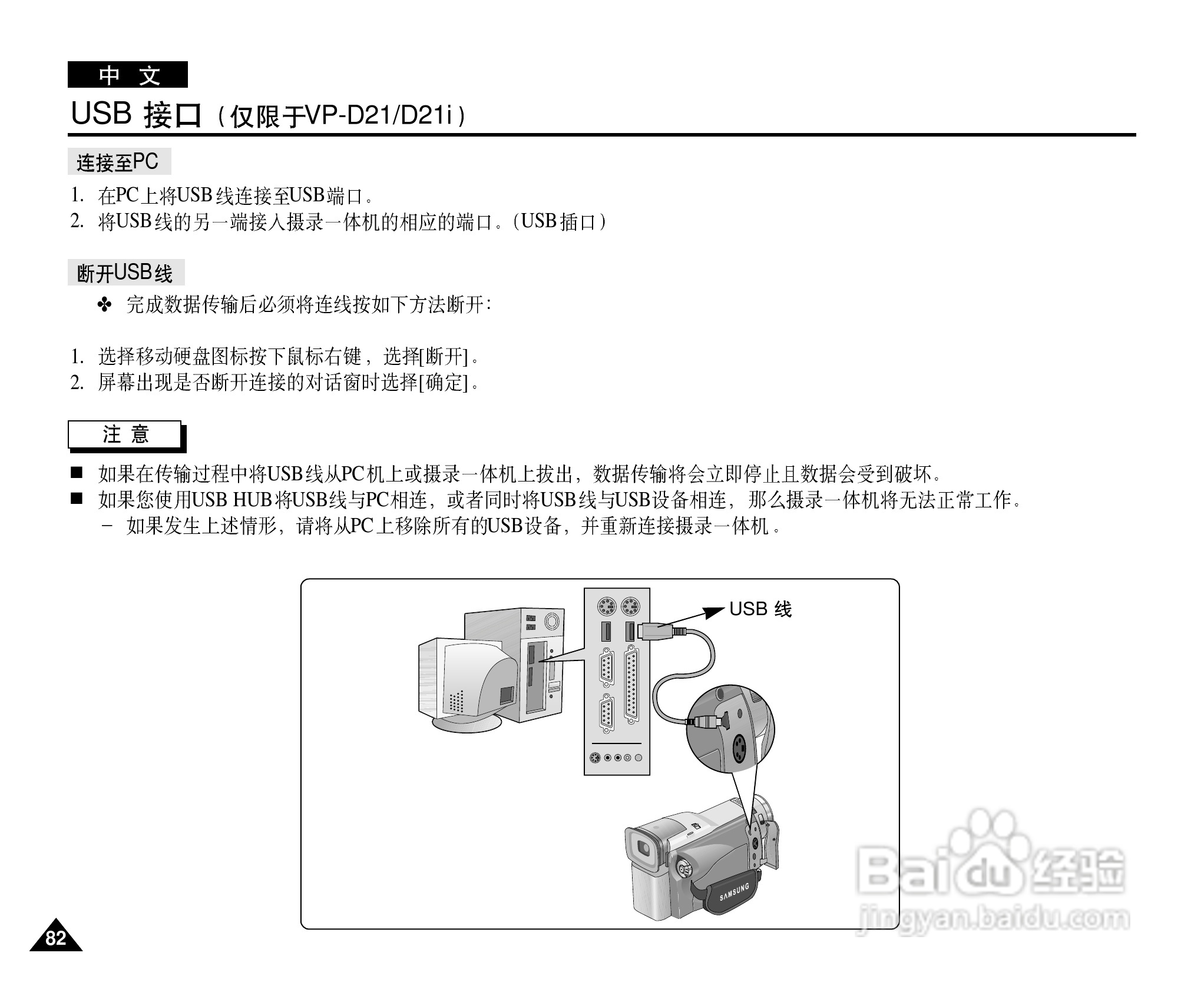 三星VP-D21数字摄录一体机用户说明书:[9]