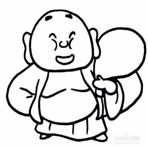 布袋和尚的简笔画