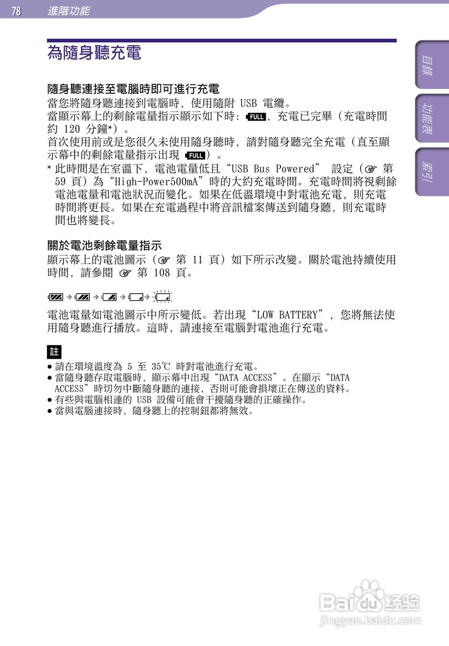 SONY索尼NW-S705F数码影音使用说明书:[8]
