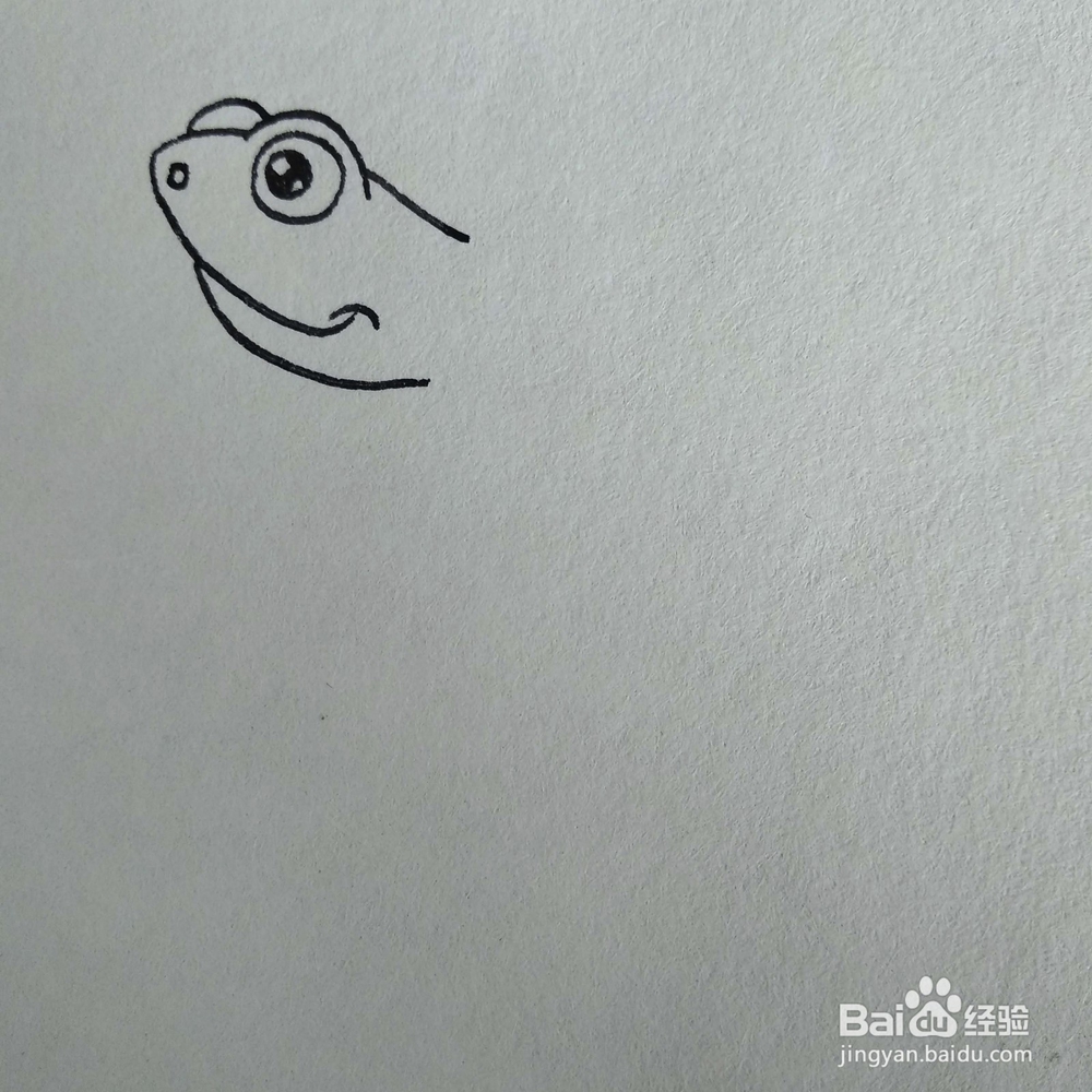 怎么画一只可爱的变色龙卡通儿童简笔画