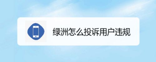 绿洲怎么投诉用户违规