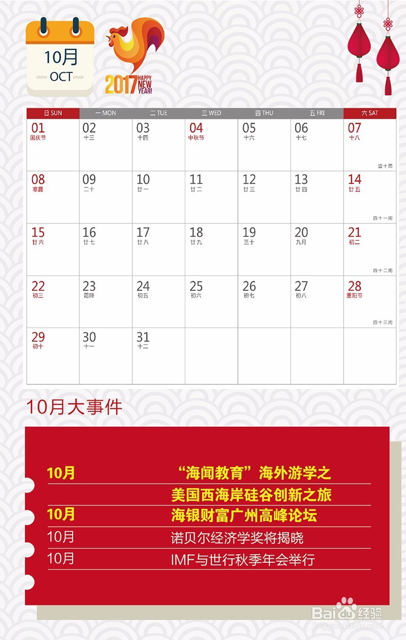 海银财富2017财经日历（全年篇总结分享）