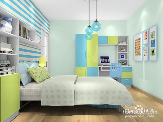 温馨、轻快儿童房效果图