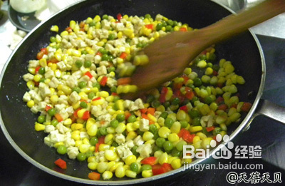 素食天贝松仁玉米tempeh的做法