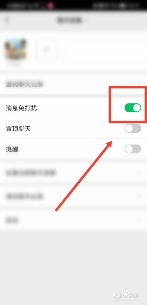 最后再将消息免打扰功能开启,即可完成微信好友屏蔽操作.
