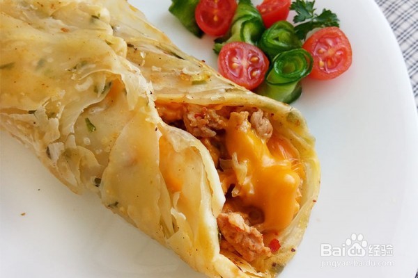 韩式起司辣味肉燥卷饼的做法