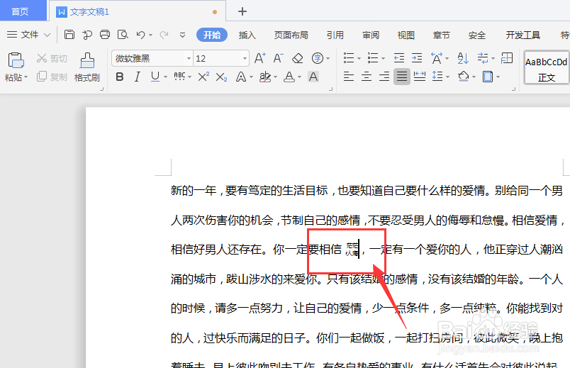 WPS文字文档中如何将多个字符合并为一个