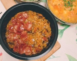 怎么做茄子香肠煲仔饭