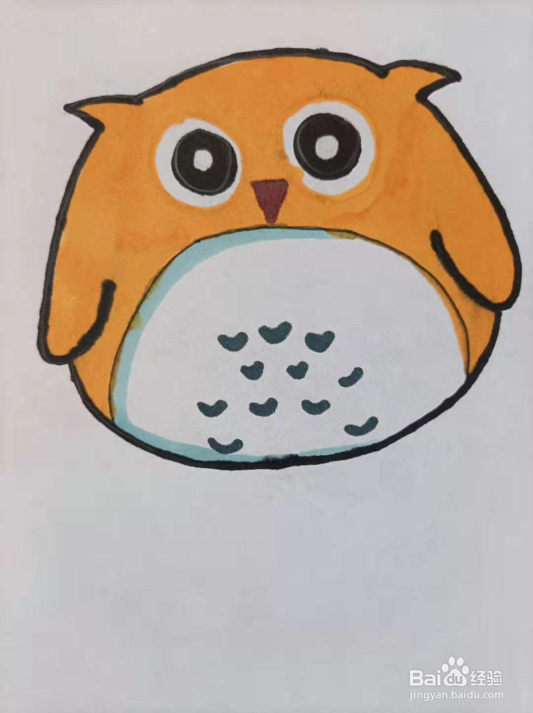 猫头鹰的手账图案怎么画