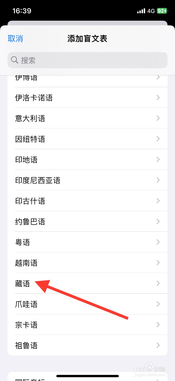 手机iPhone旁白添加藏语盲文表