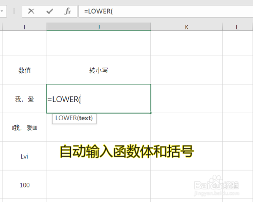 怎么使用Excel公式中的LOWER函数