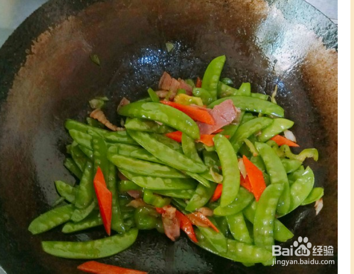 腊肉荷兰豆的做法