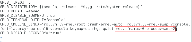 RHEL/centos7修改网卡名称