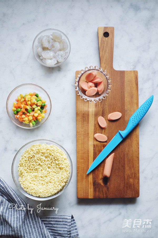 虾仁拌面的做法