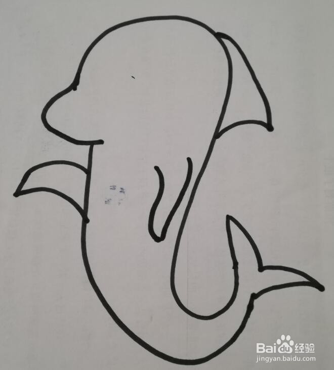 简笔画 卡通鲨鱼的画法