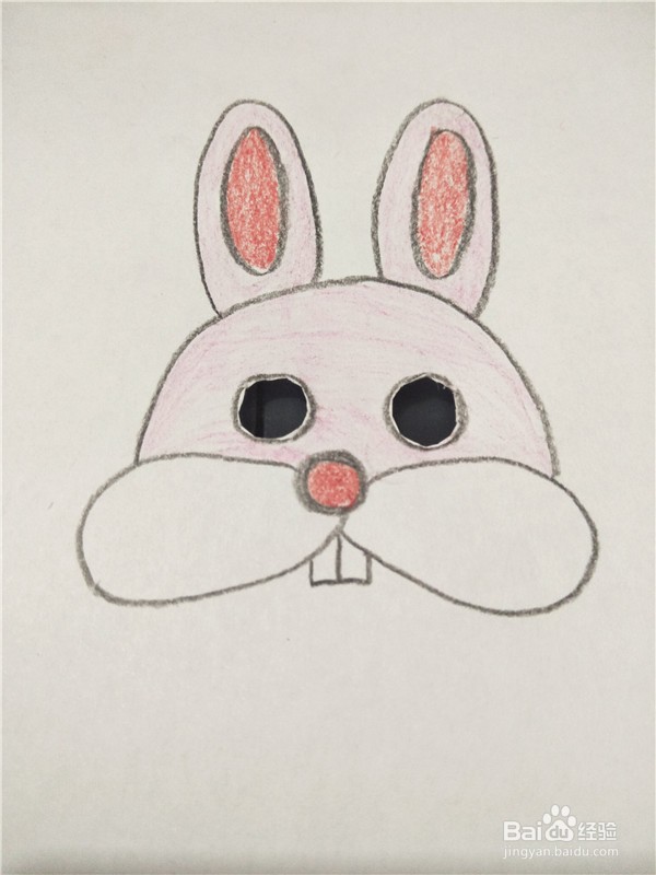 小白兔面具简笔画图片