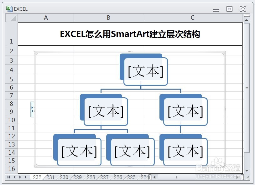 EXCEL怎么用SmartArt建立层次结构