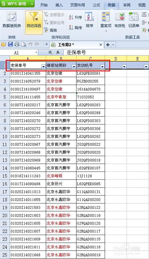 WPS表格颜色筛选功能的运用