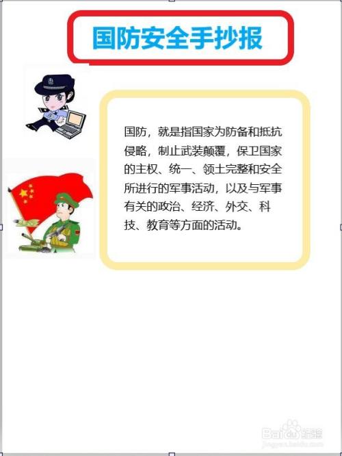 关于国防安全的手抄报