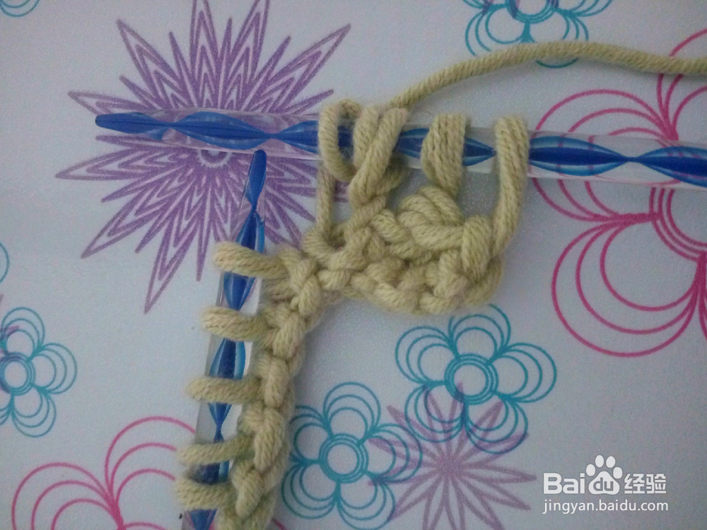 棒针菠萝花的织法