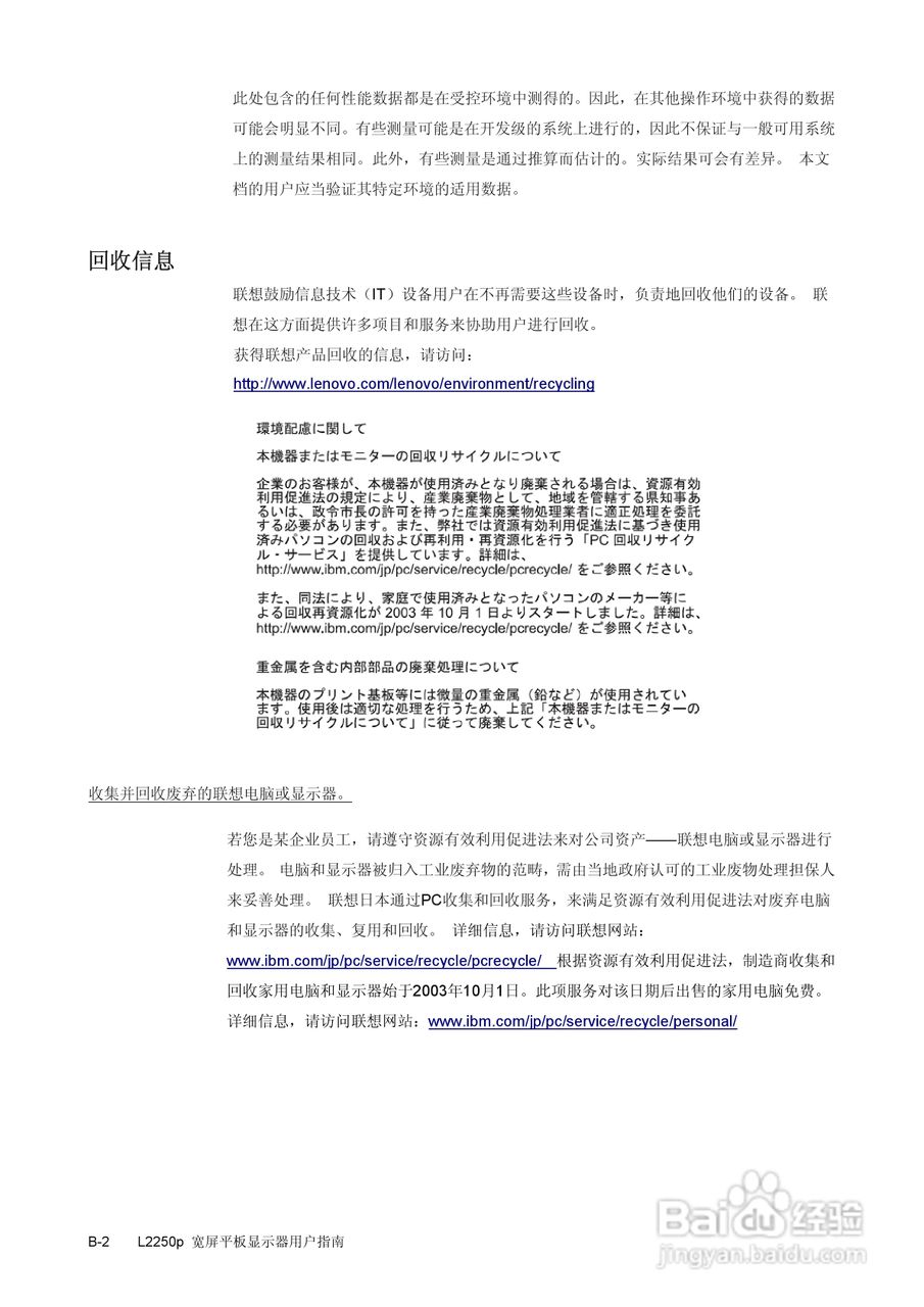 联想L2250Pwd液晶显示器使用说明书:[4]
