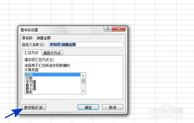 EXCEL中如何重新设置数据透视表的数字格式