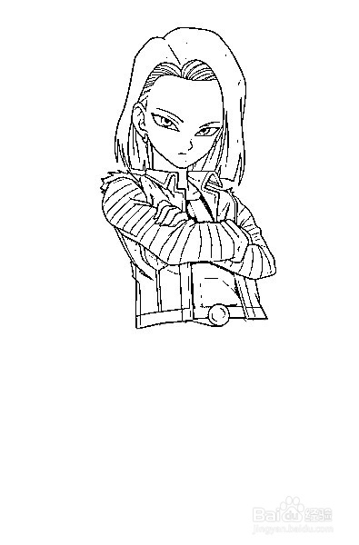 简笔画动漫人物七龙珠人造人18号的画法