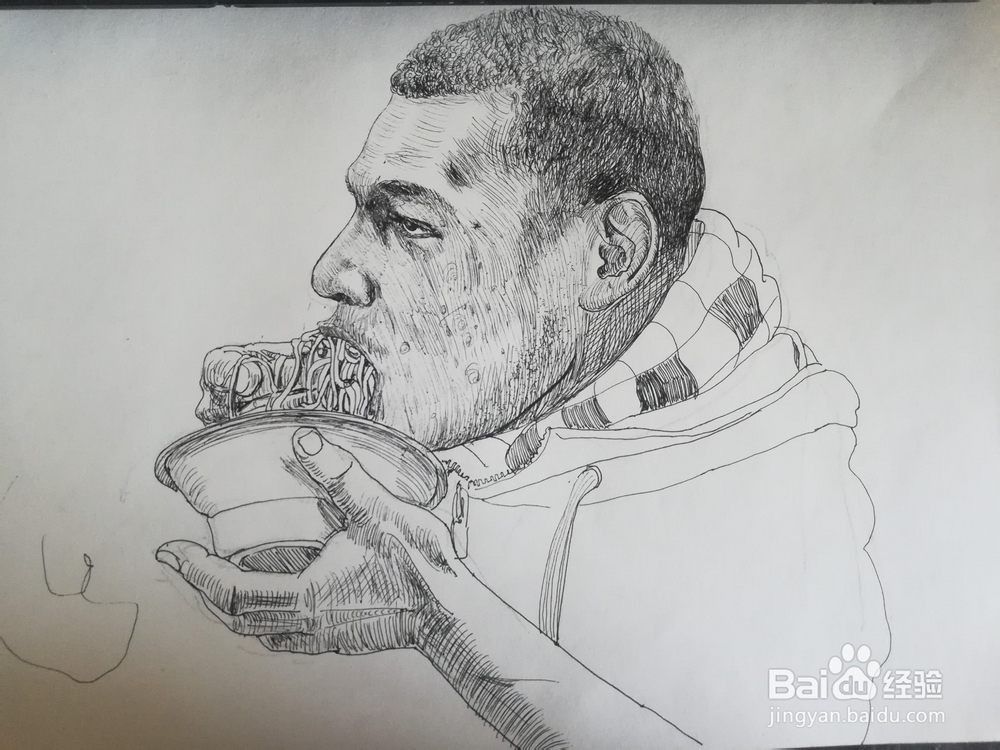 怎么画线面男生头像,线描头像