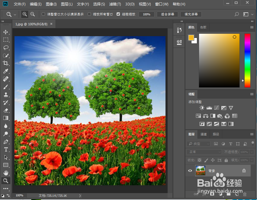 怎样在ps cc中给图片添加画布底纹效果