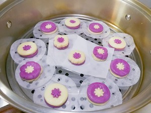 紫薯花朵馒头的做法