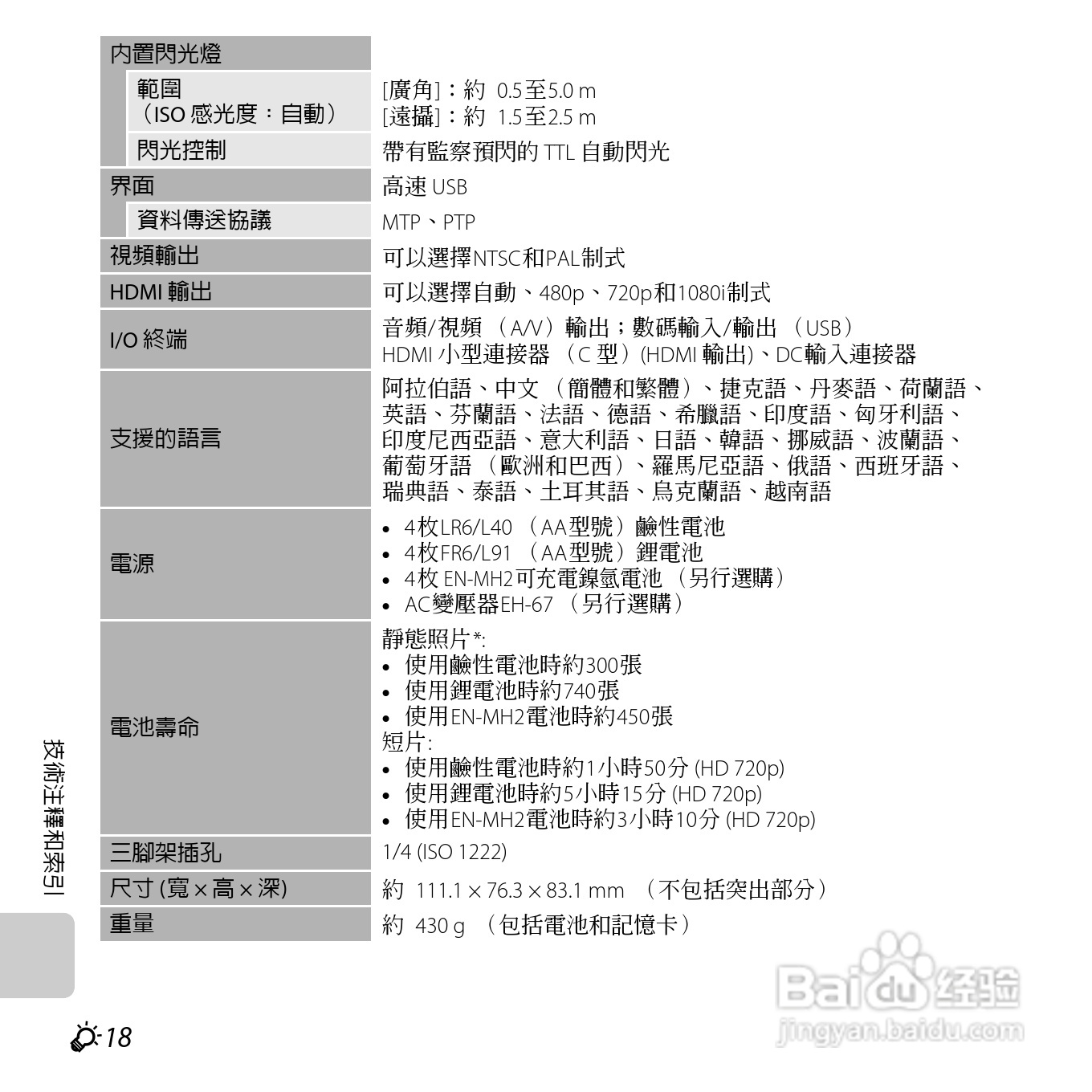 尼康 COOLPIX L810(繁体中文)说明书:[21]